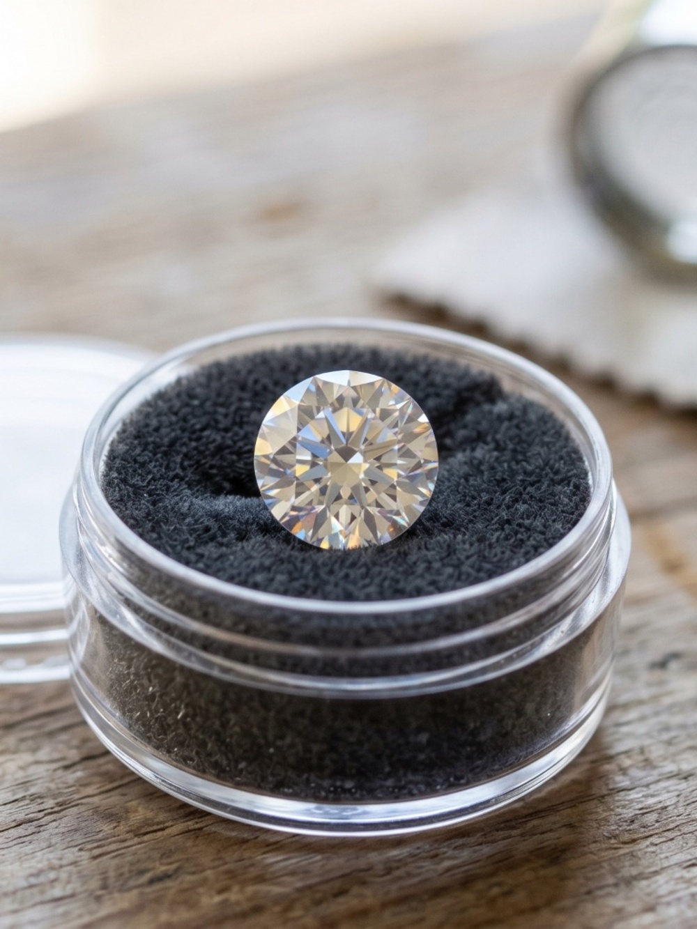Loose 3ct Round Moissanite D Color, VVS Clarity, 9mm x 9mm